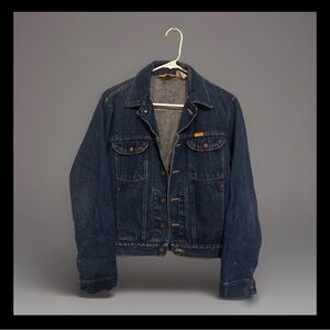 Vintage Rustler Denim Jean Jacket Trucker Sz Small Made USA Cotton